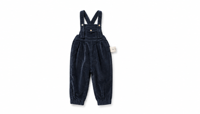 Birnham On The Sea Front Pocket Overalls - Navy Corduroy