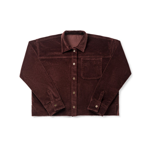 Birnham On The Sea Teen Pleat Detail Shirt - Brick Corduroy