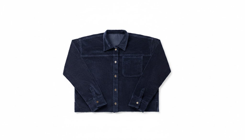 Birnham On The Sea Teen Pleat Detail Shirt - Navy Corduroy