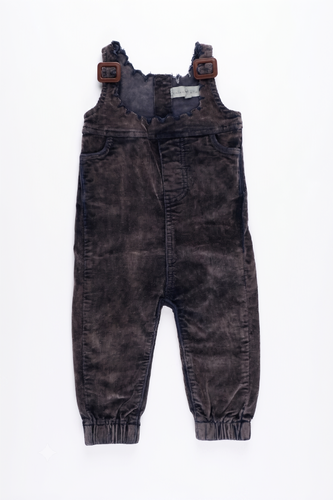 Birnham On The Sea Girls Corduroy Buckle Overalls - Blue Wash