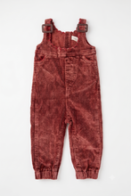 Load image into Gallery viewer, Birnham On The Sea Girls Corduroy Buckle Overalls - Red Wash