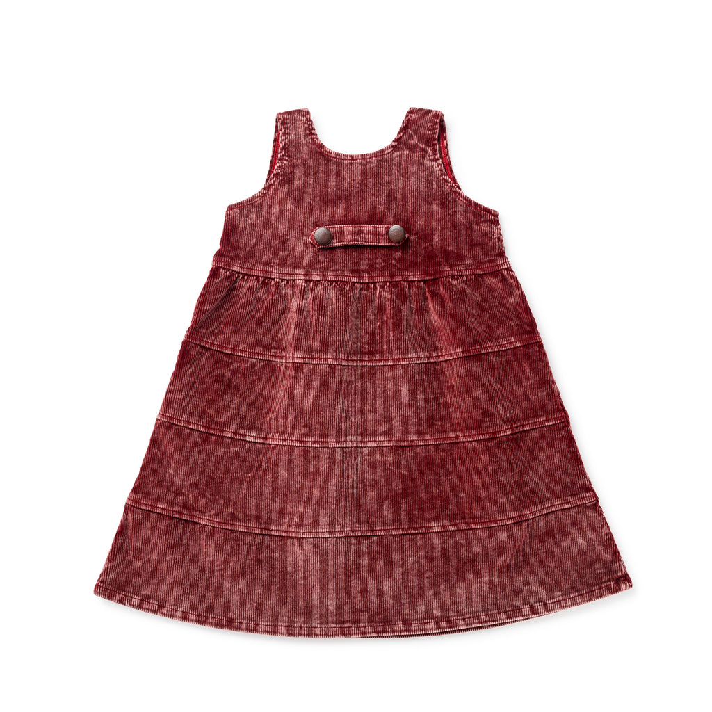 Birnham On The Sea Corduroy Jumper With Buckle Tab - Red Wash