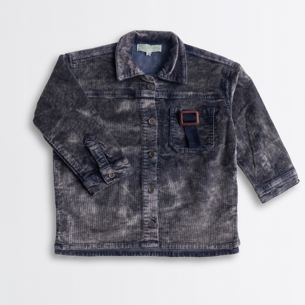 Birnham On The Sea Corduroy Buckle Shirt - Blue Wash
