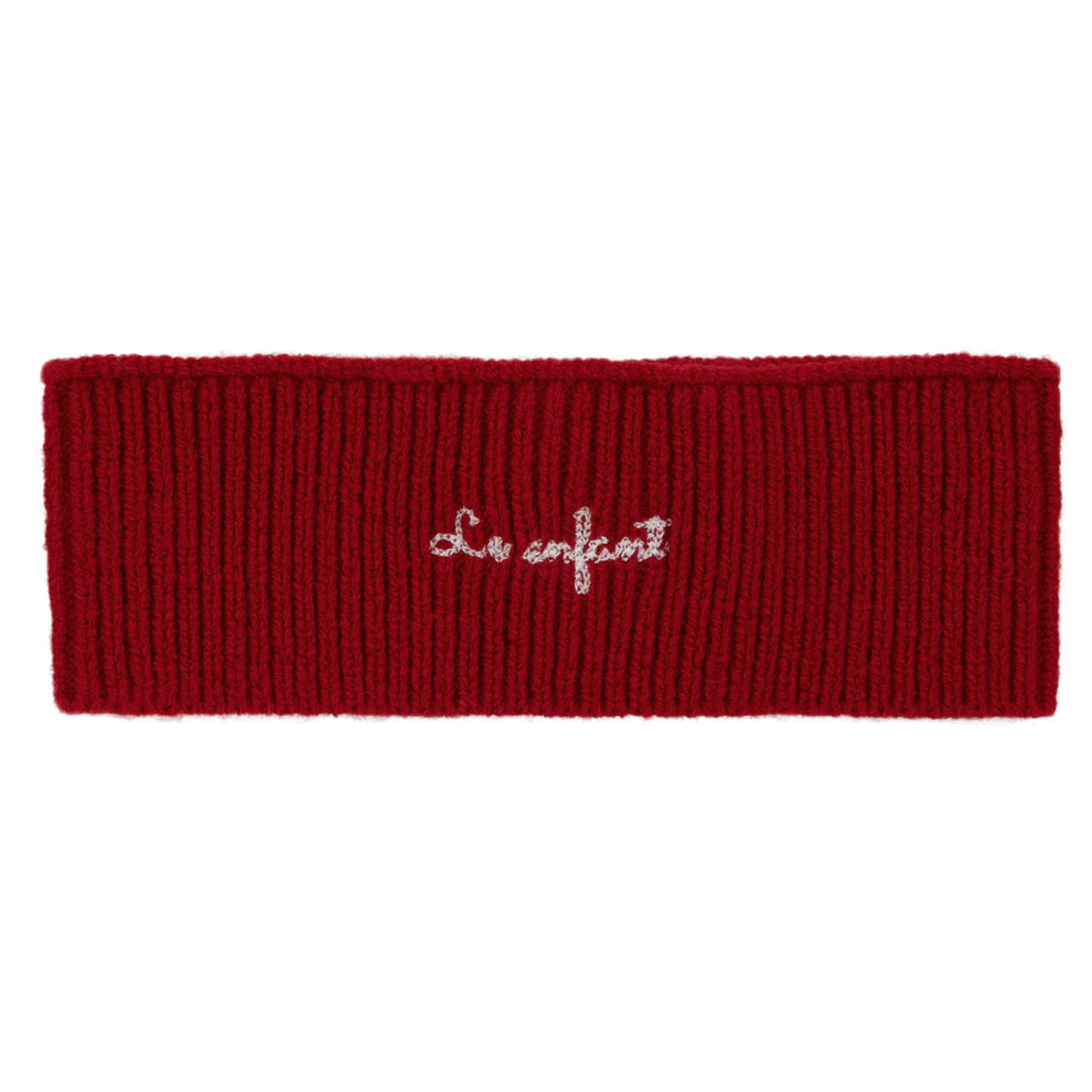 Le Enfant Knit Toddler Twist Headband - Red