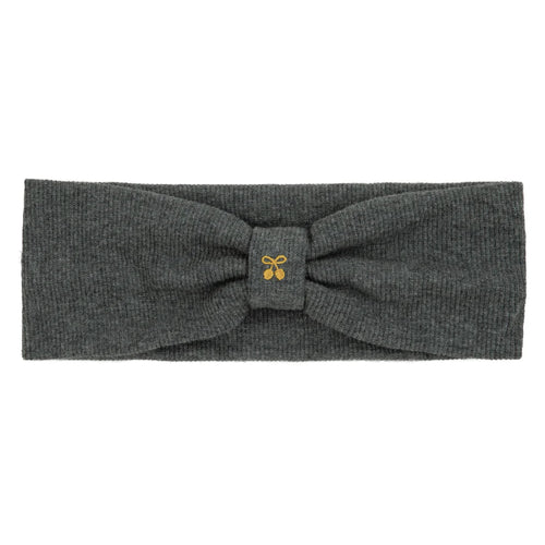 Le Enfant Gold Cherry Embroidered Baby Sweatband - Dark Grey