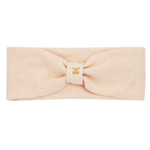 Le Enfant Gold Cherry Embroidered Baby Sweatband - Pink