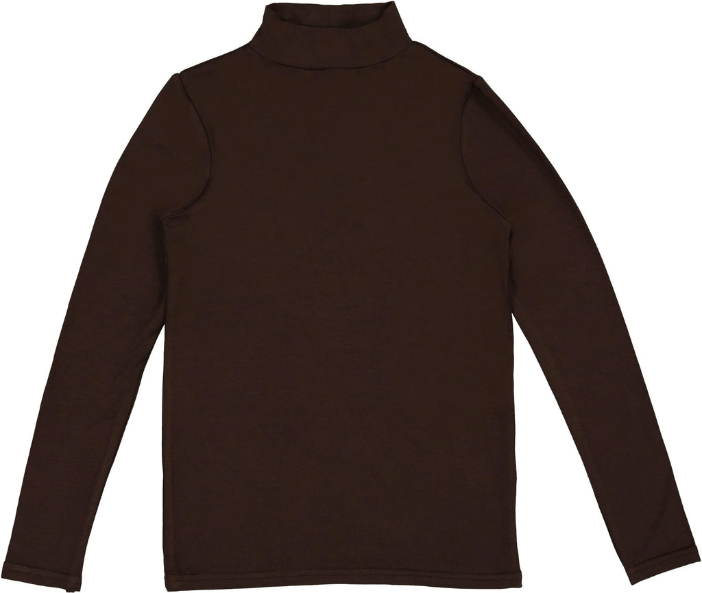 Lil Legs Bamboo Long Sleeve Mockneck - Chocolate Brown