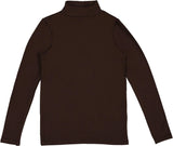 Lil Legs Bamboo Long Sleeve Mockneck - Chocolate Brown