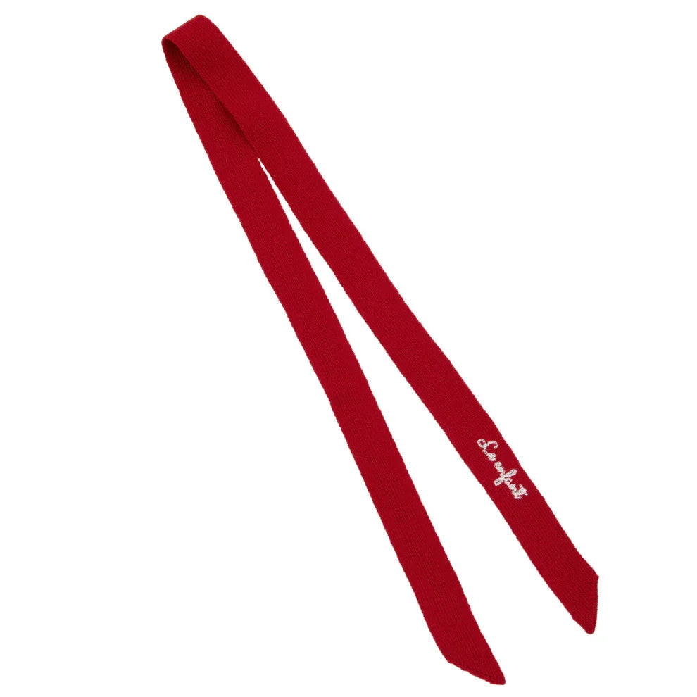 Le Enfant Soft Knit Embroidered Ribbon - Red