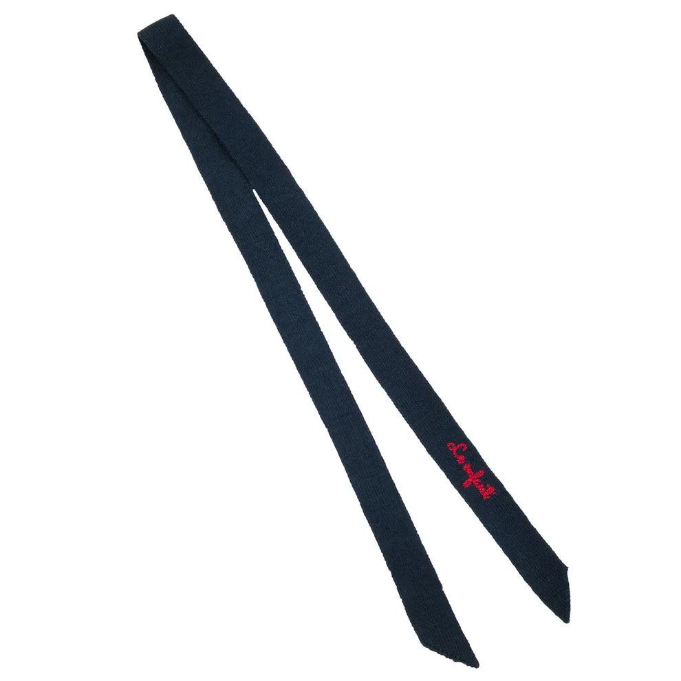 Le Enfant Soft Knit Embroidered Ribbon - Navy