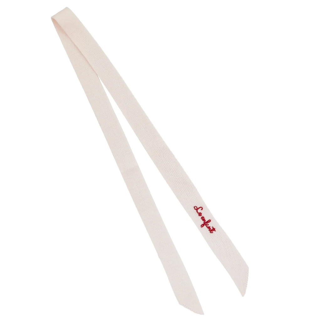 Le Enfant Soft Knit Embroidered Ribbon - Pink