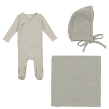 Load image into Gallery viewer, Lil Legs Heather Stripe Layette Set -Sage