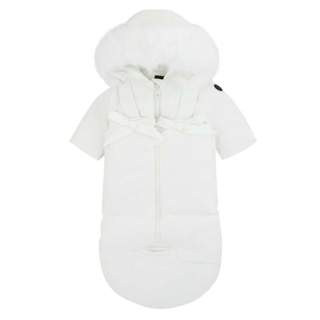Pramie Snowsuit With Bows - White