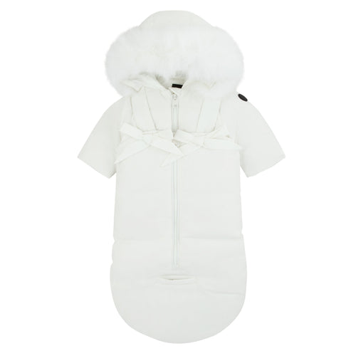 Pramie Snowsuit With Bows - White