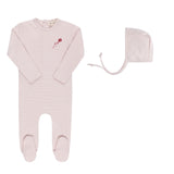 Ely's & Co Organic French Terry Kite Footie - Pink Stripe