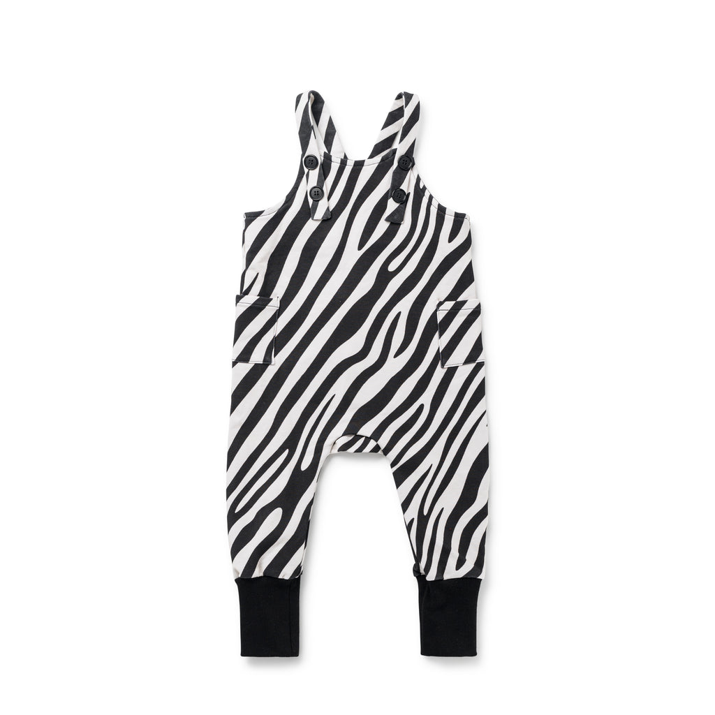 Birnham On The Sea Baby Overalls - Zebra Print