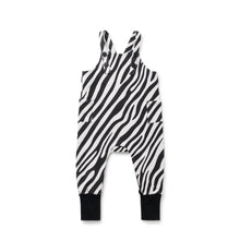 Load image into Gallery viewer, Birnham On The Sea Baby Overalls - Zebra Print