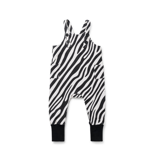 Birnham On The Sea Baby Overalls - Zebra Print