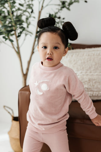 Ely's & Co  Velour Celestial 2PC Set -  Dusty Pink