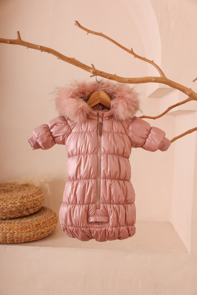 Mantel Fully Gathered Baby Bunting - Pink – Moonlight