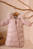 Mantel Side Zipper Sleeve Pocket Baby Bunting - Pink