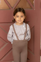Load image into Gallery viewer, NouNelle Brown Girl Pinstripe Shirt And Suspender Set
