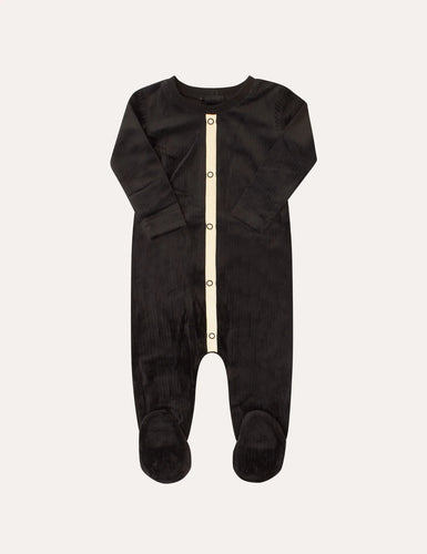 Crew Ribbed Velour Romper - Black