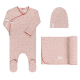 Ely's & Co Velour Cluster Flower Layette Set - Pink