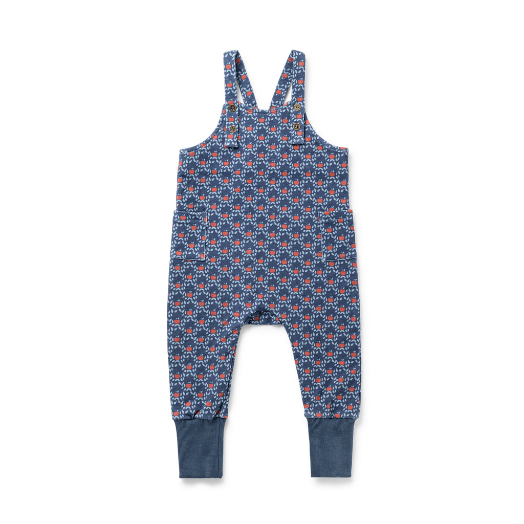 Birnham On The Sea Girl Overalls - Apple Print