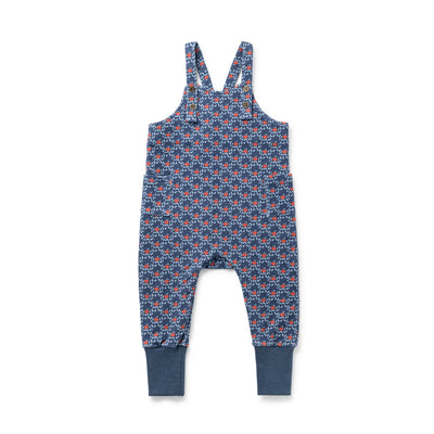Birnham On The Sea Girl Overalls - Apple Print