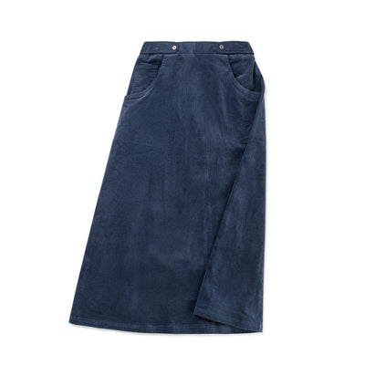 Birnham On The Sea Teen Midi Tab Skirt - Navy Corduroy