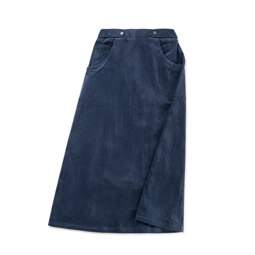 Birnham On The Sea Teen Midi Tab Skirt - Navy Corduroy