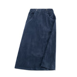 Birnham On The Sea Teen Midi Tab Skirt - Navy Corduroy