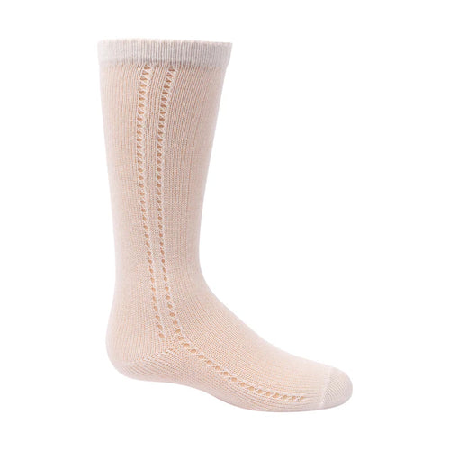 Zubii Side Crochet Knee Socks 1452 - Linen