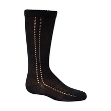 Load image into Gallery viewer, Zubii Side Crochet Knee Socks 1452 - Black