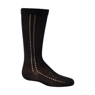 Zubii Side Crochet Knee Socks 1452 - Black