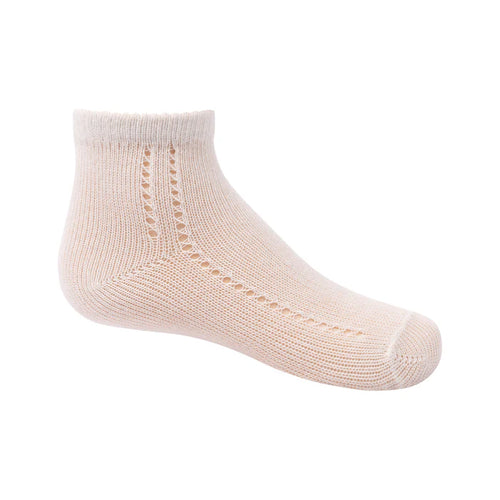 Zubii Side Crochet Ankle Socks 1453 - Linen