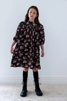 Petite Amalie Vintage Roses Cord Dress
