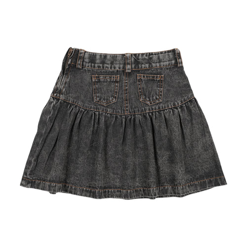 Farren & Me Denim Drop Yoke Flaired Skirt - Black