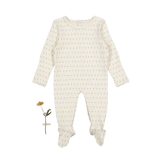 Lovely Littles Printed Footie - Mia Blue