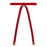 Le Enfant Gold Thread Cherry Velvet Bow - Red