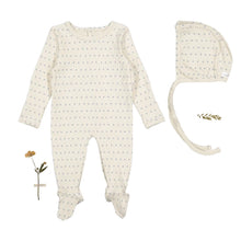 Load image into Gallery viewer, Lovely Littles Printed Footie And Bonnet - Mia Blue