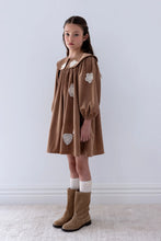 Load image into Gallery viewer, Petite Amalie Scattered Applique Cord Dress - Caramel