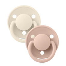 Load image into Gallery viewer, Bibs Pacifier De Lux Silicone 2 Pk Ivory/Blush One Size