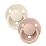 Bibs Pacifier De Lux Silicone 2 Pk Ivory/Blush One Size