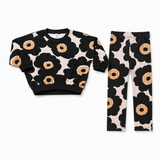 Birnham On The Sea Girl Cropped Sweatshirt Set - Poppy Print