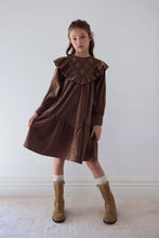 Load image into Gallery viewer, Petite Amalie Chocolate Criss Cross Cord Dress