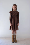 Petite Amalie Chocolate Criss Cross Cord Dress