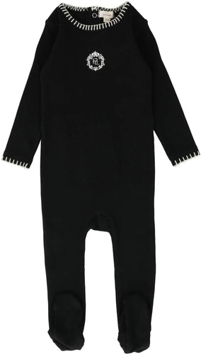 Lil Legs Emblem Footie - Black