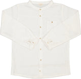 Lil Legs Boys Mandarin Collar Shabbos Shirt - Winter White